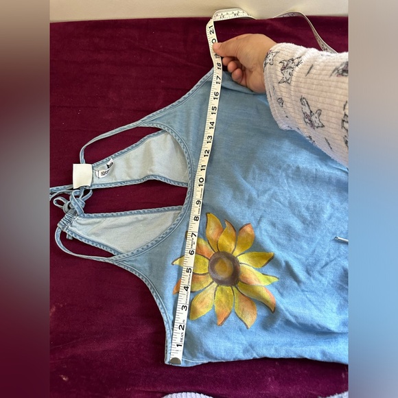 Vero Moda Denim Tie Waist Sun print Romper Size M - Picture 11 of 14